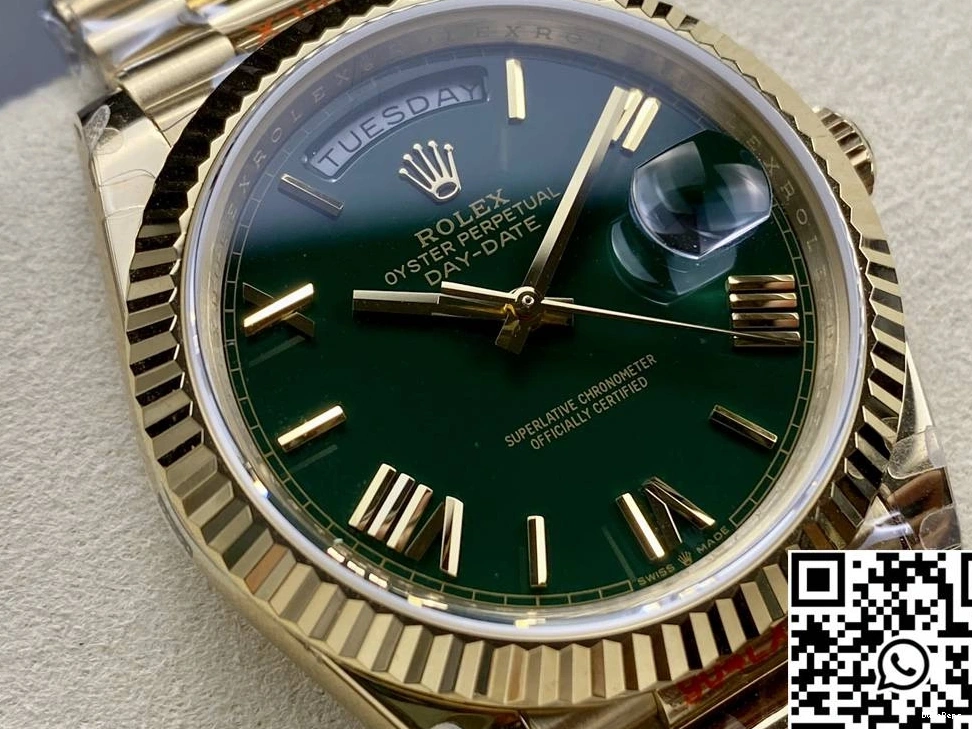 M228238-0061 Rolex Green Day QF Factory Steel v5 Dial Tungsten Date 0103